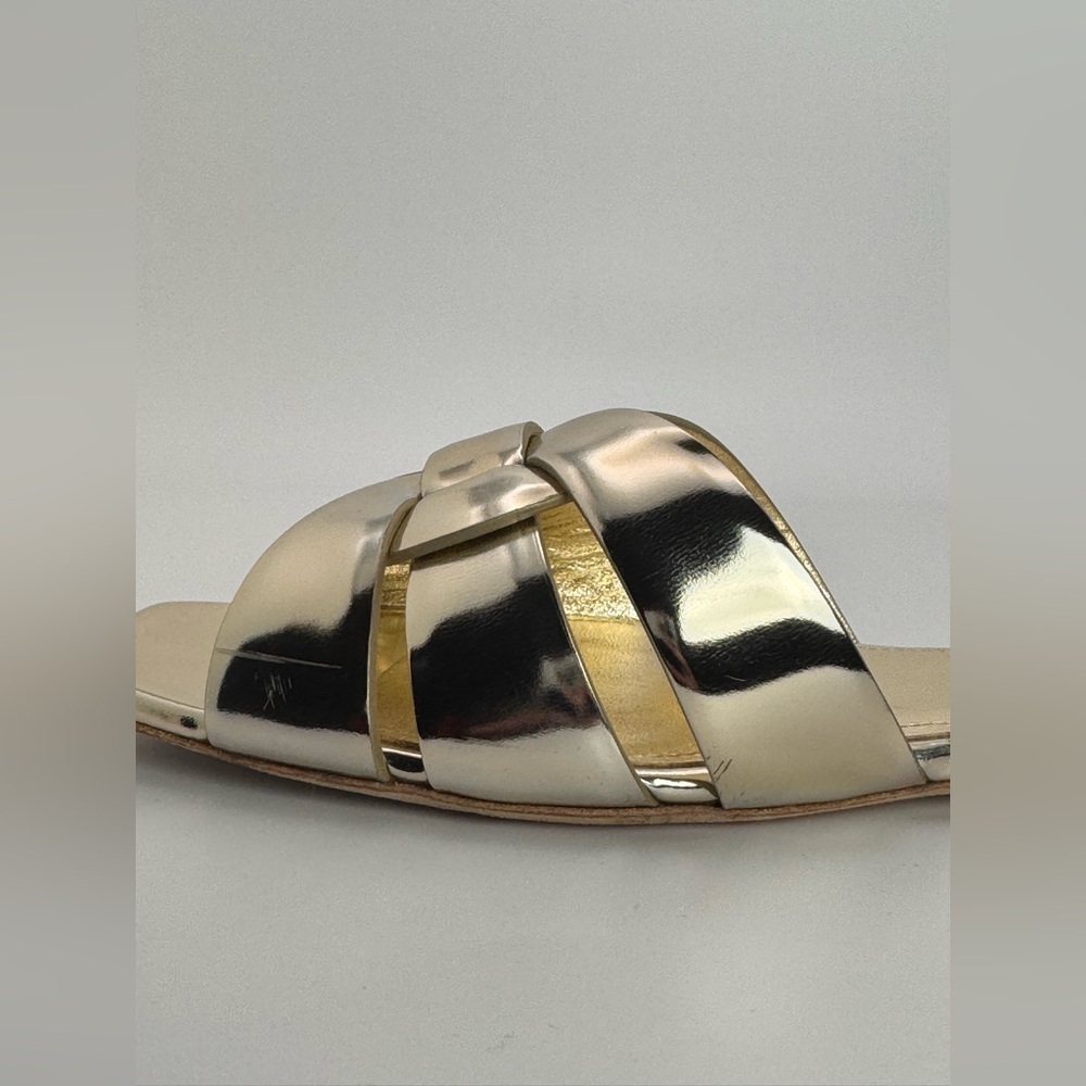 Saint Laurent Metallic Gold Nu Pieds 05 Slide Sandals Size 39 - Picture 10 of 12